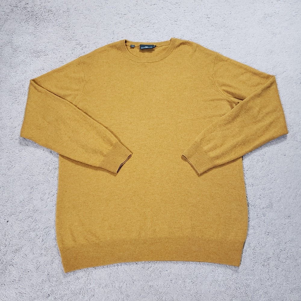 Rodd & Gunn Sweater Mens XL Mustard Cashmere Merino Blend Crew Neck Pullover